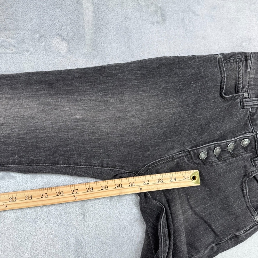 We The Free Jeans Women 27 Black Flare High Rise Button Fly Denim Boho Hippie - Picture 16 of 16